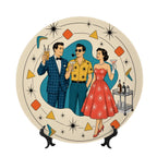 Mid-Century Modern Atomic Trio Ceramic Decorative Plate