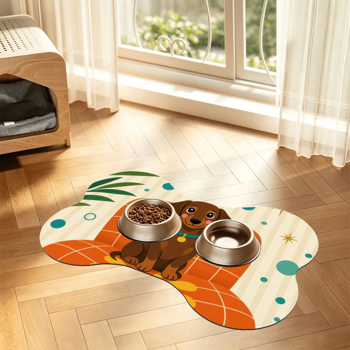 Atomic Dog Bone-Shaped Pet Feeding Mat