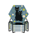 Atomic Cat Mid-Century Modern Ceramic Coaster Set