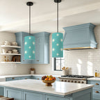 Mid-Century Modern Turquoise Starburst Pendant Light