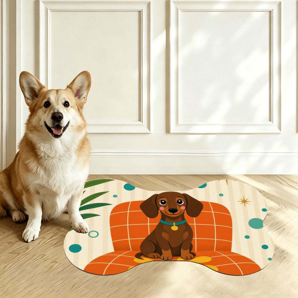 Atomic Dog Bone-Shaped Pet Feeding Mat