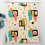 Mid-Century Modern Atomic Geometry Shower Curtain