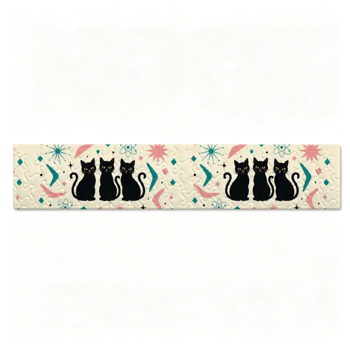 Mid-Century Abstract Shapes Table Runner