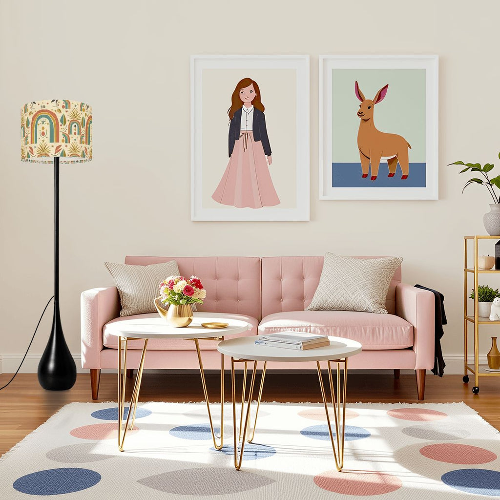 Mid-Century Modern Rainbow Arch Teardrop Floor Lamp