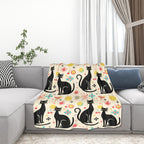 Atomic Cat Mid-Century Modern Throw Blanket