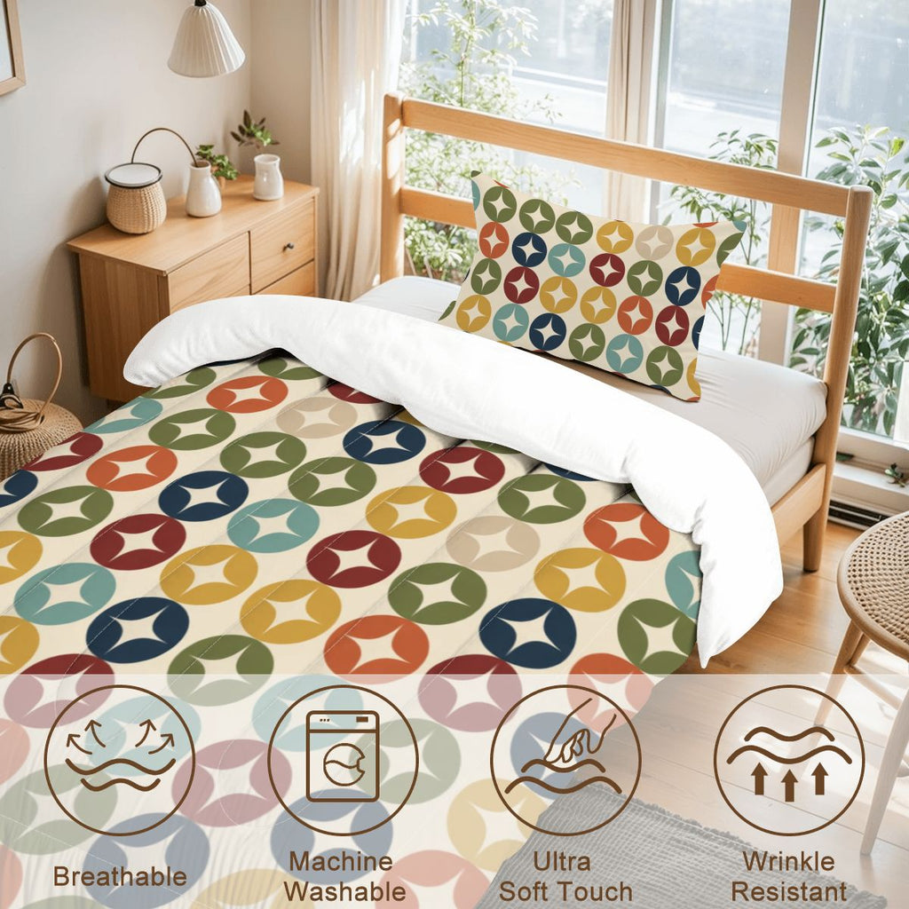 Mid-Century Modern Circular Medallion Comforter Set