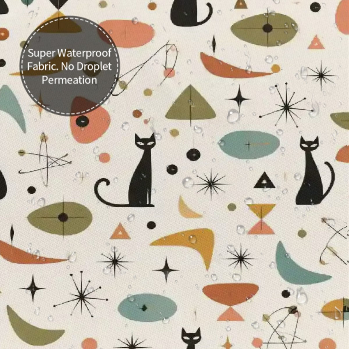 Mid-Century Modern Space Age Garden Shower Curtain