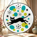 Atomic Cat Glass Window Suncatcher