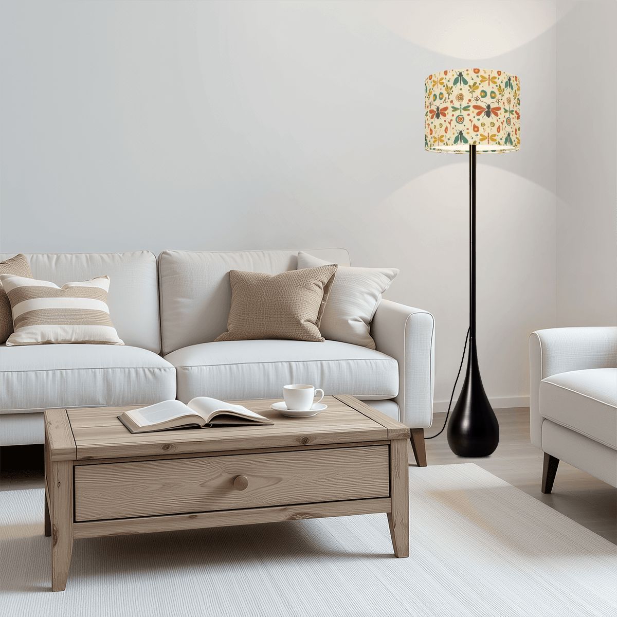 Mid-Century Modern Sunlit Arch Teardrop Floor Lamp