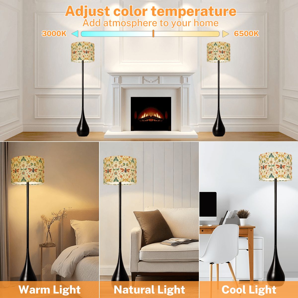 Mid-Century Modern Sunlit Arch Teardrop Floor Lamp