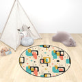 Mid-Century Modern Abstract Pattern Round Area Rug