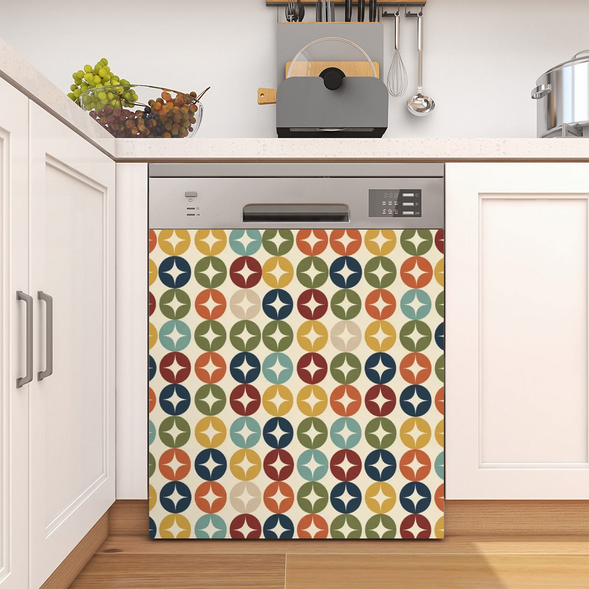 Mid-Century Modern Geometric Dishwasher Magnet Cover