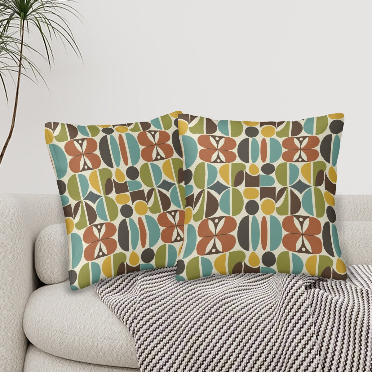 Mid-Century Modern Organic Petal Pillow Cover Set