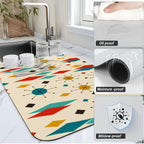 Mid-Century Modern Geometric Coffee Bar Mat