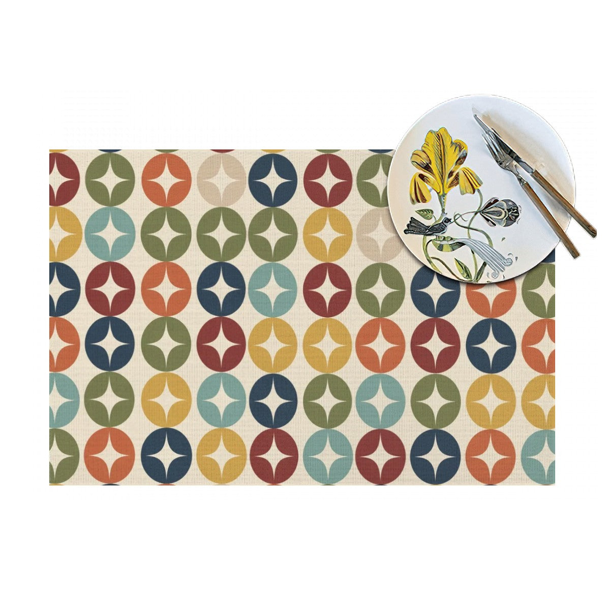 Mid-Century Modern Geometric Woven Placemat