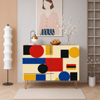 Bauhaus Geometric Wooden Storage Cabinet