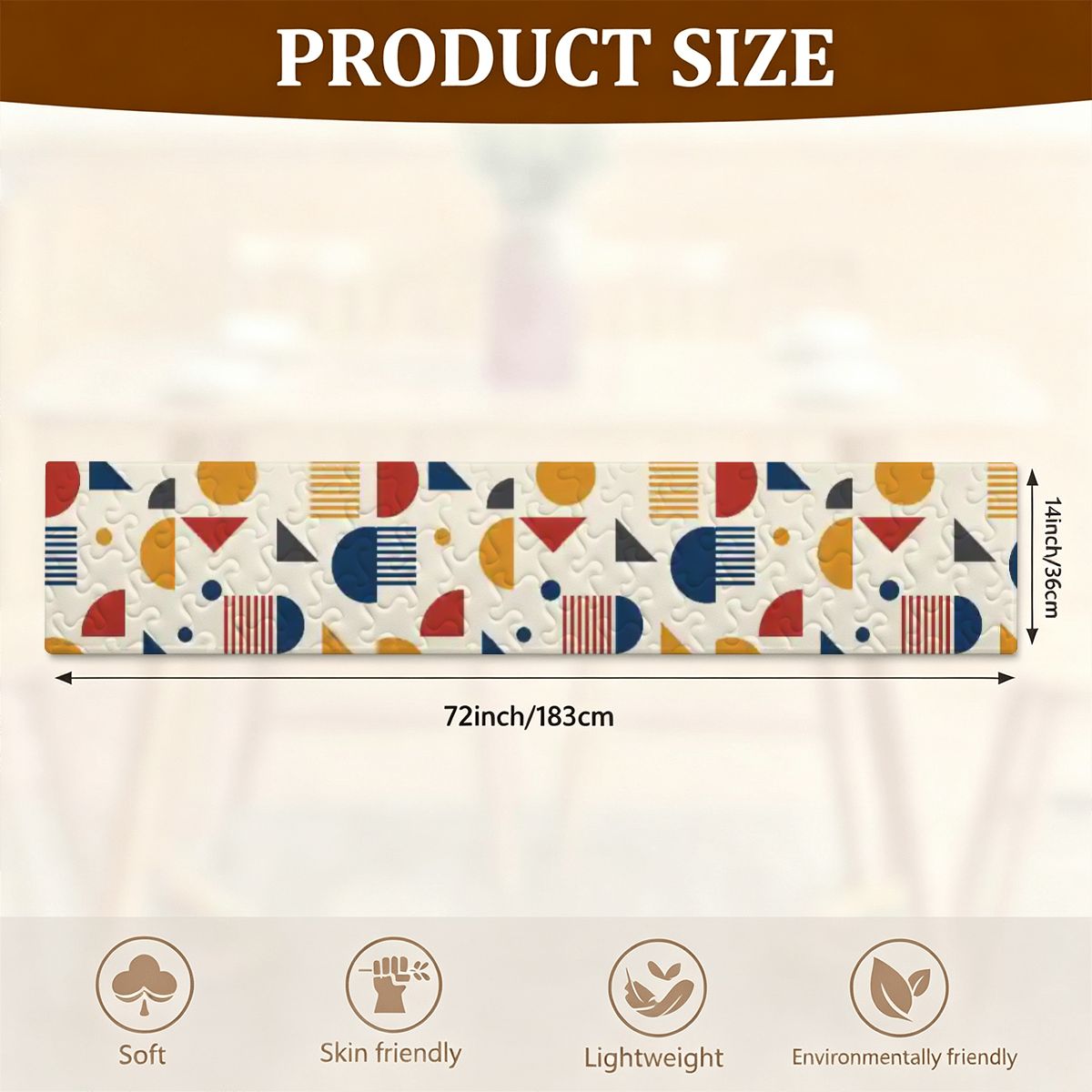 Mid-Century Modern Geometric Quilted Table Runner