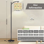 Mid-Century Modern Arch & Bloom Print Arc Floor Lamp