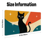 Mid-Century Modern Atomic Cat Colorblock Extended Mouse Pad