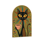 Mid-Century Modern Atomic Cat Sunburst Arched Canvas