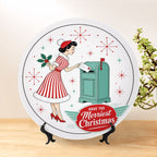 Mid-Century Modern Merriest Christmas Ceramic Decorative Plate