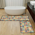 Mid-Century Modern Geometric Kitchen Mat Set