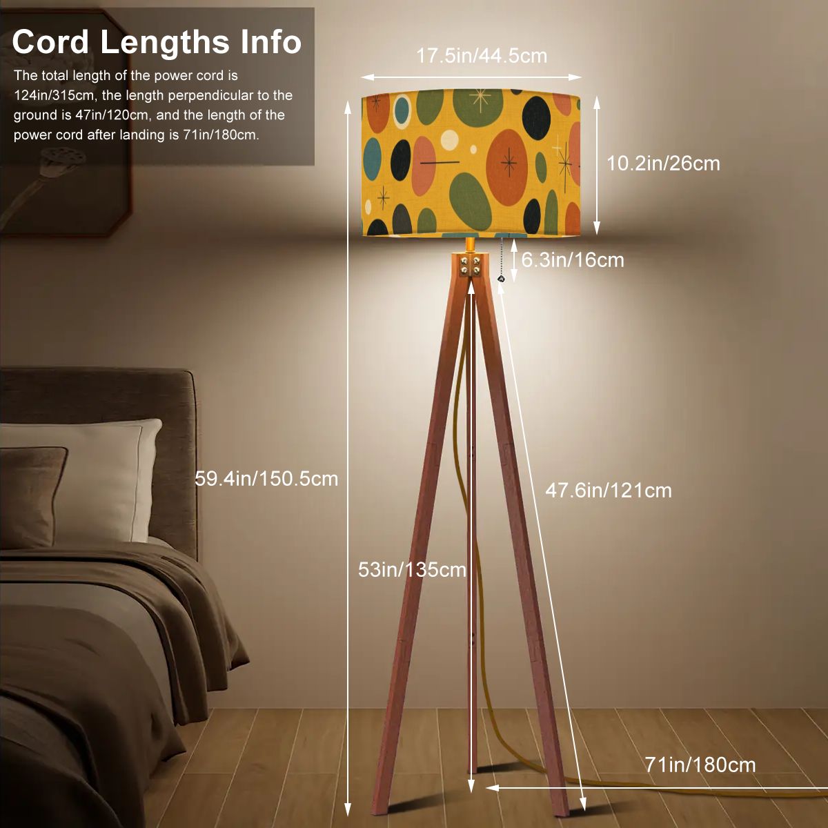 Mid-Century Modern Retro Abstract Tripod Floor Lamp