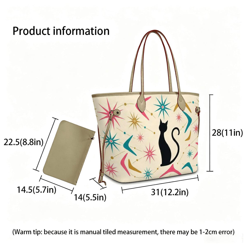 Mid-Century Modern Atomic Cat Starburst Tote Bag