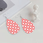 MCM-Era Atomic Circle Print Teardrop Earrings