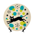 Mid-Century Modern Atomic Cat Colorburst Ceramic Decorative Plate