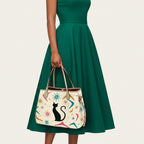 Mid-Century Modern Atomic Cat Starburst Tote Bag