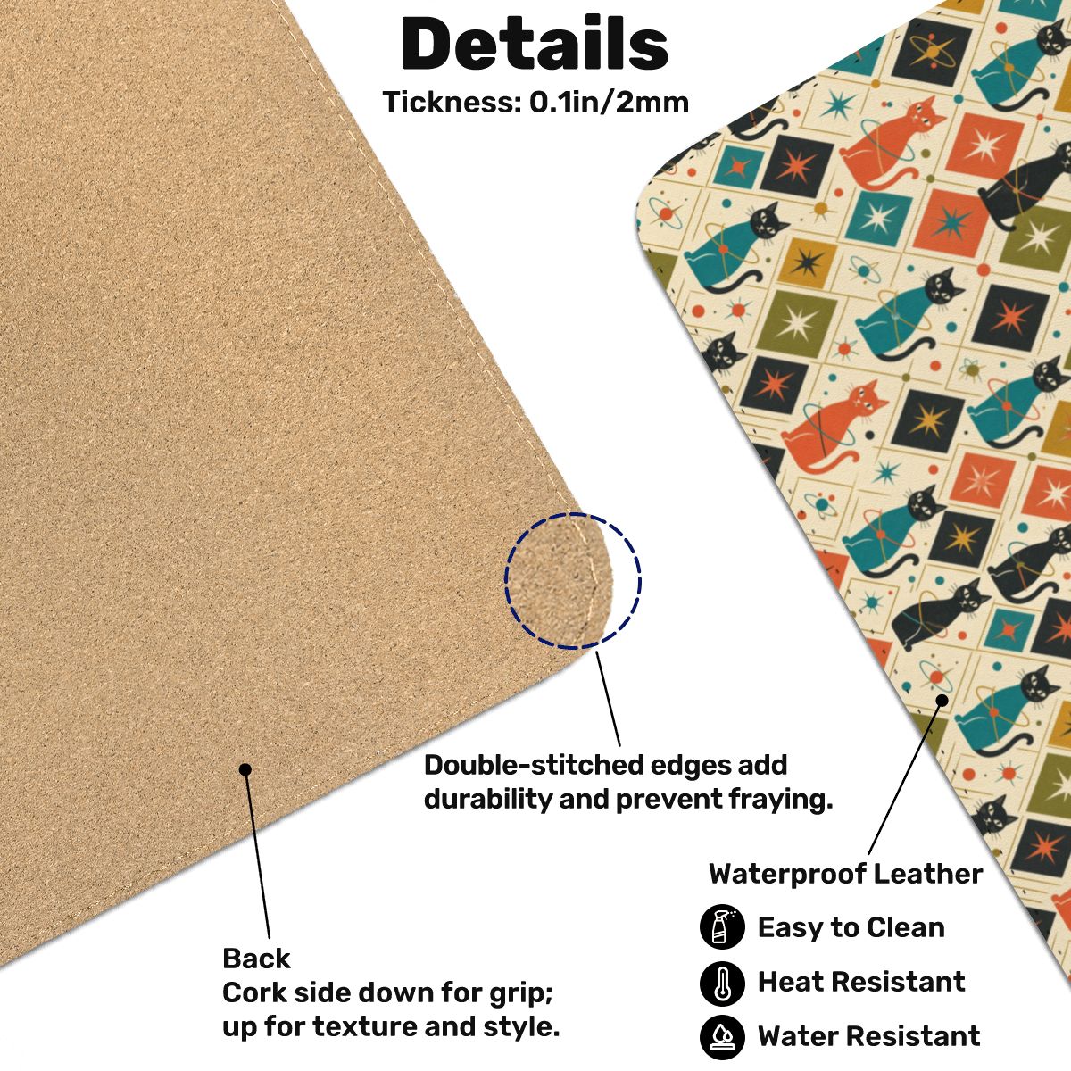 Mid-Century Modern Diamond Tile Extended Mouse Pad