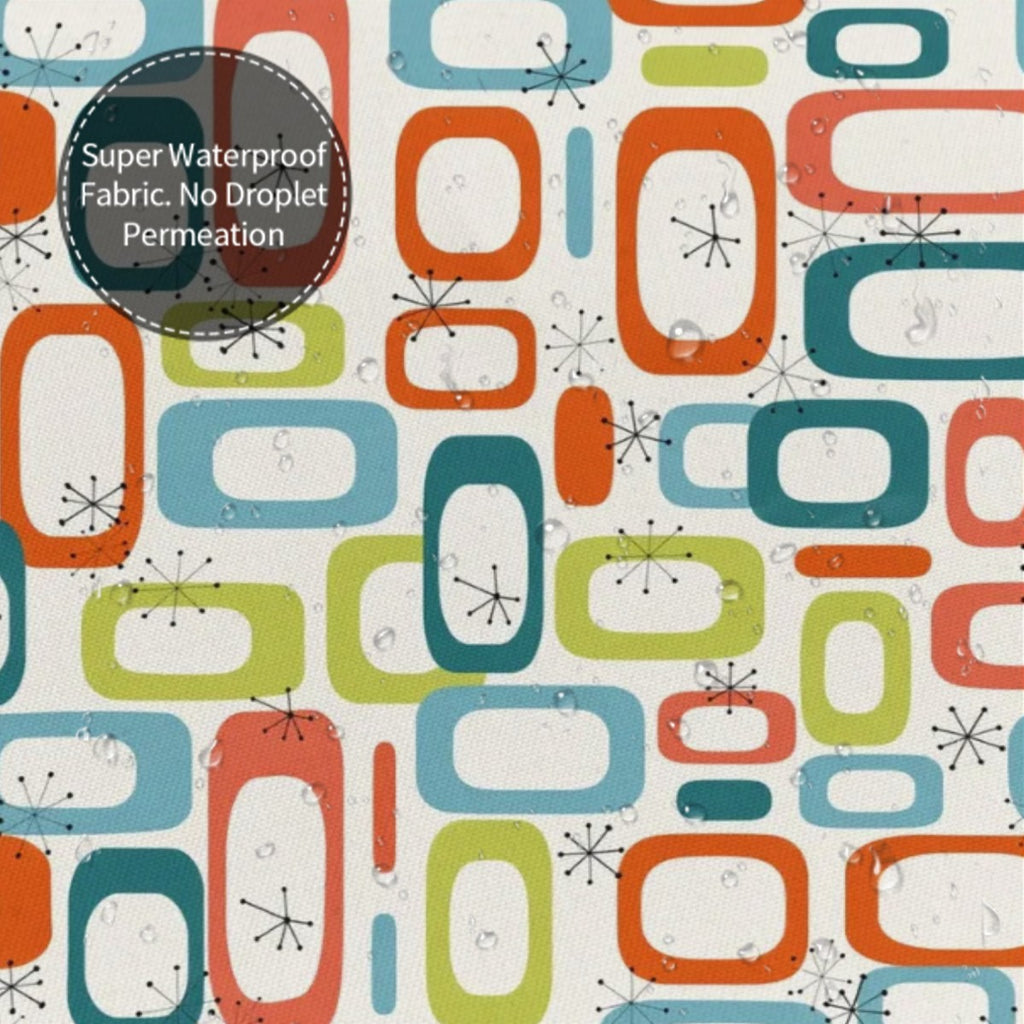 Mid-Century Modern Atomic Motif Shower Curtain, 60 × 72 in
