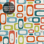 Mid-Century Modern Atomic Motif Shower Curtain, 60 × 72 in