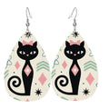 Atomic Cat Teardrop Earrings | Mid-Century Modern Statement Drops