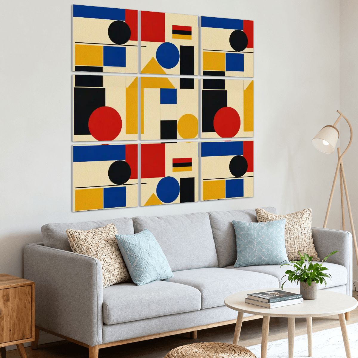 Bauhaus Geometric Acoustic Wall Panels, 9-Piece Set