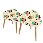 Mid-Century Modern Colorblock Atomic Nesting Tables