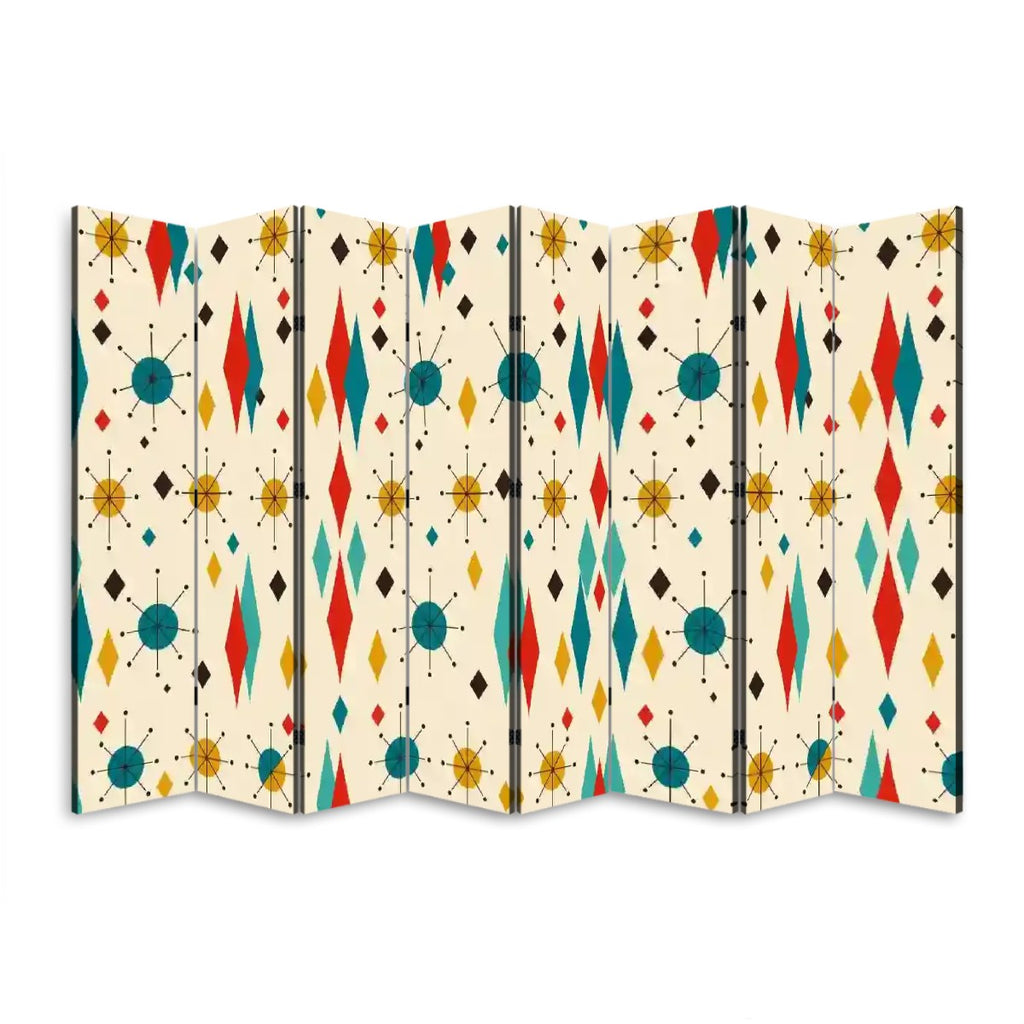 Mid-Century Modern Atomic 8-Panel Room Divider