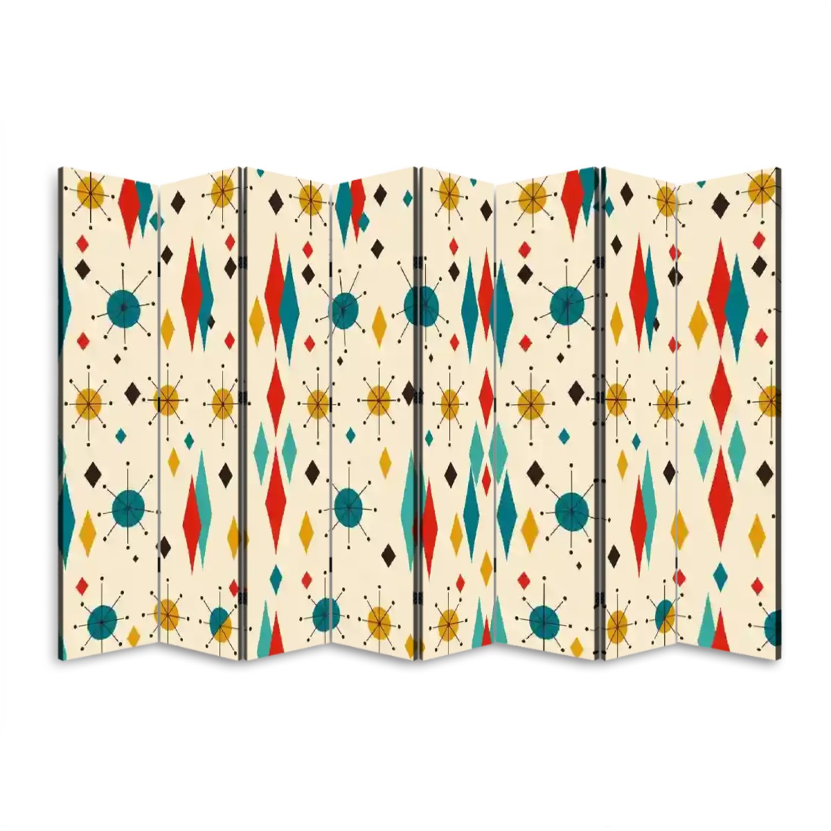 Mid-Century Modern Atomic 8-Panel Room Divider