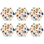 Bauhaus Geometric Hexagon Coaster Set