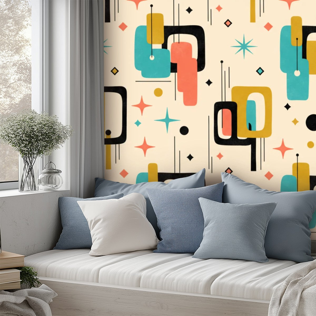 Mid-Century Modern Mod Geo Peel-and-Stick Wallpaper