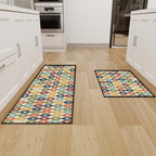 Mid-Century Modern Geometric Kitchen Mat Set