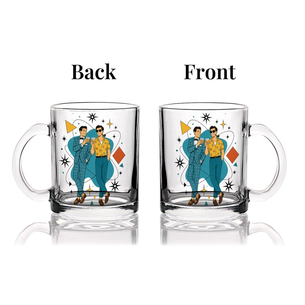 Mid-Century Modern Gay Couple Glass Coffee Mug
