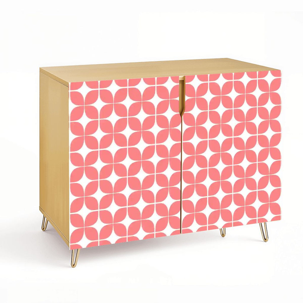 Mid-Century Modern Coral Atomic Geometric Storage Cabinet, Made in USA