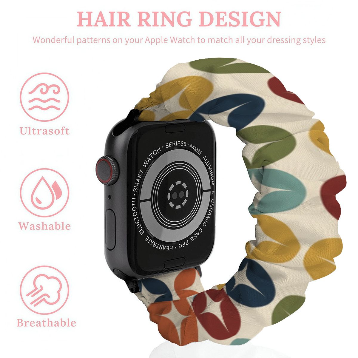 Biomorphic Camo Scrunchie Band for Apple Watch