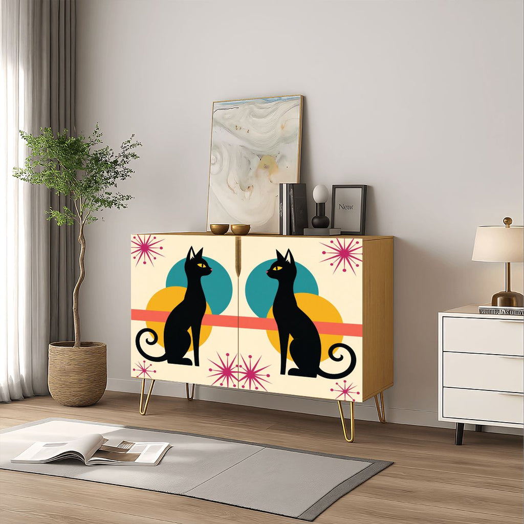 Mid-Century Modern Cat Storage Cabinet, Made in USA