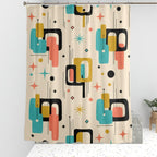 Mid-Century Modern Atomic Geometry Shower Curtain