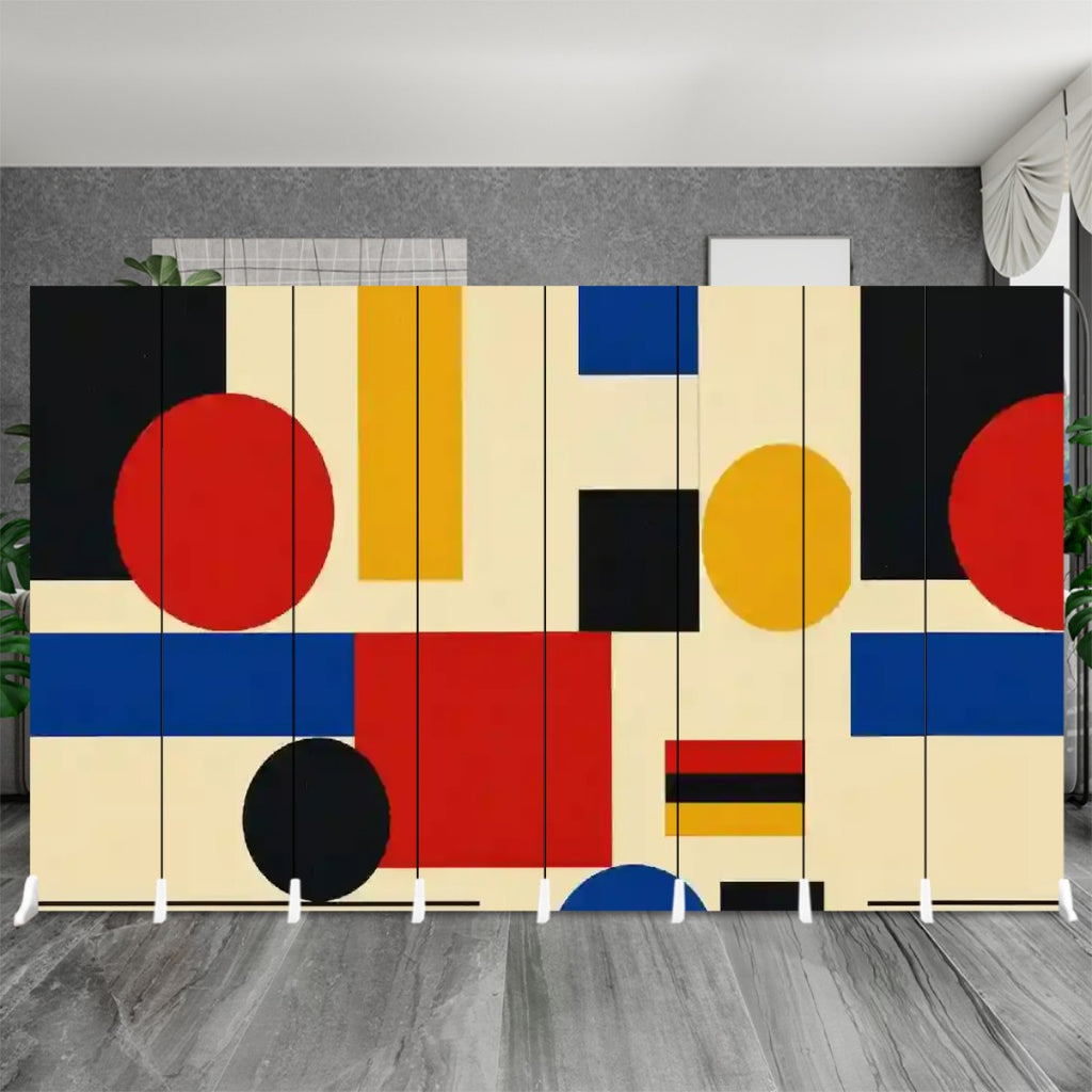 Bauhaus Geometric 8-Panel Room Divider
