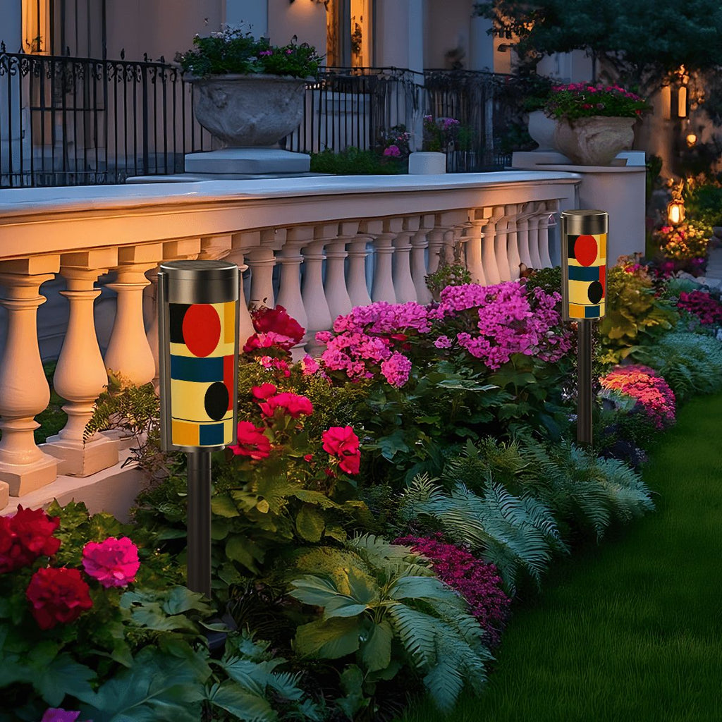 Bauhaus Color-Block Solar Garden Light Set