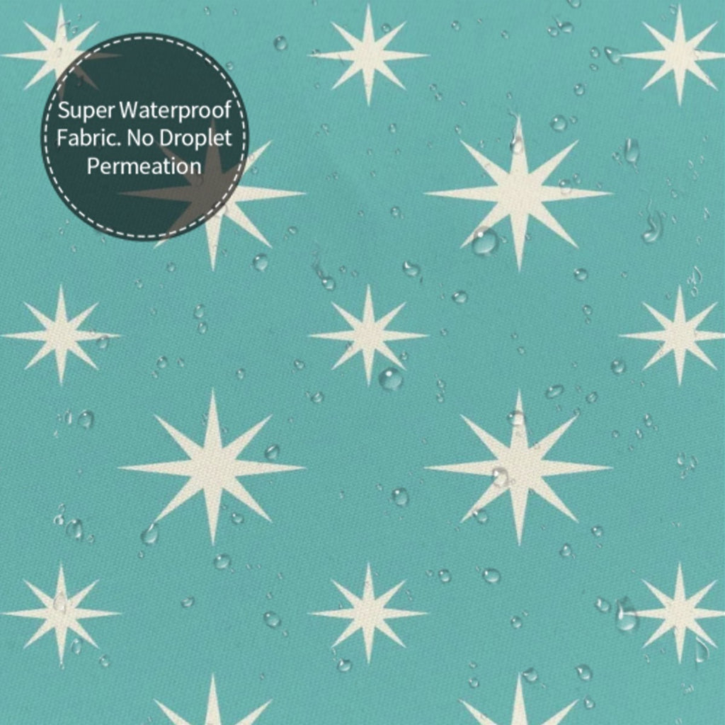 MCM-Era Turquoise Atomic Starburst Shower Curtain